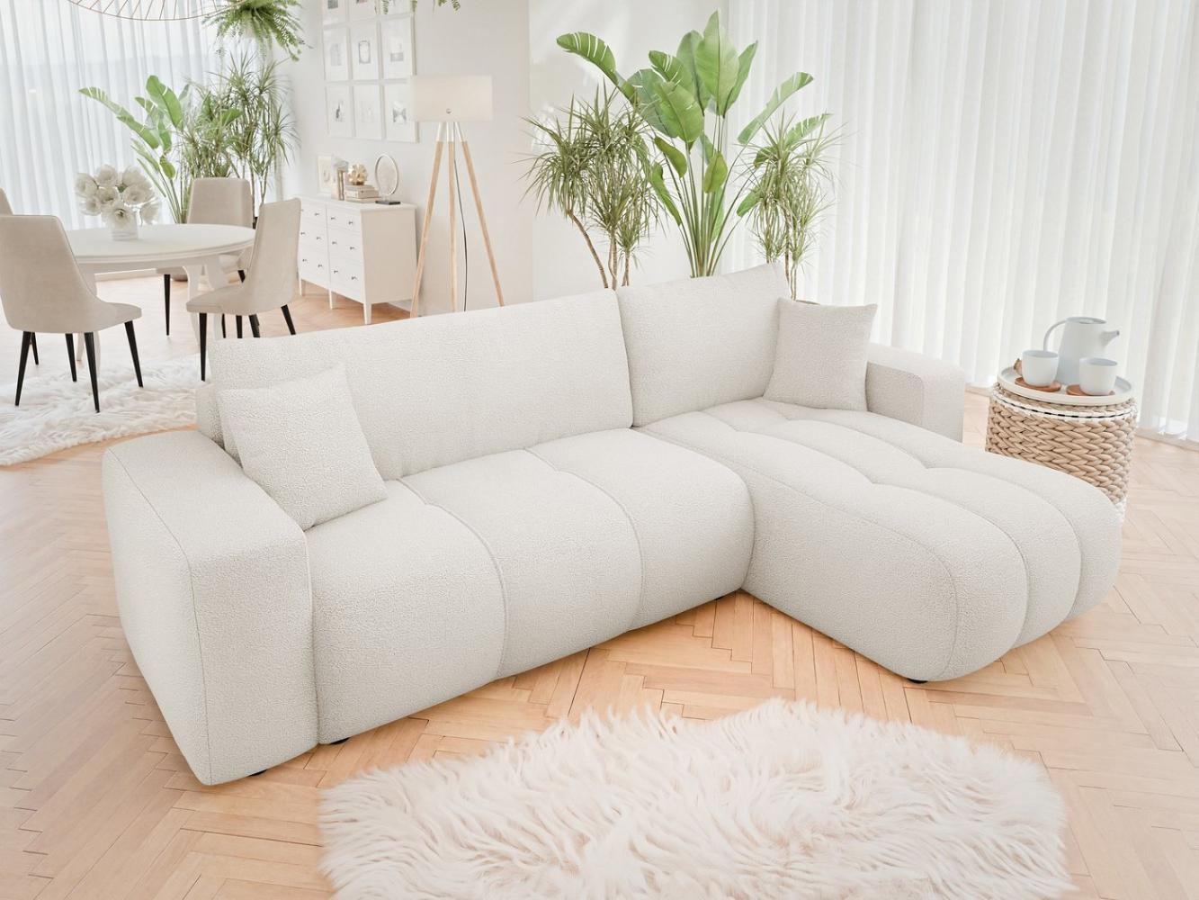 Mirjan24 'Furyn' Ecksofa mit Bettkasten und Schlaffunktion, L-Form, beige, 244 x 145 x 82 cm Bild 1