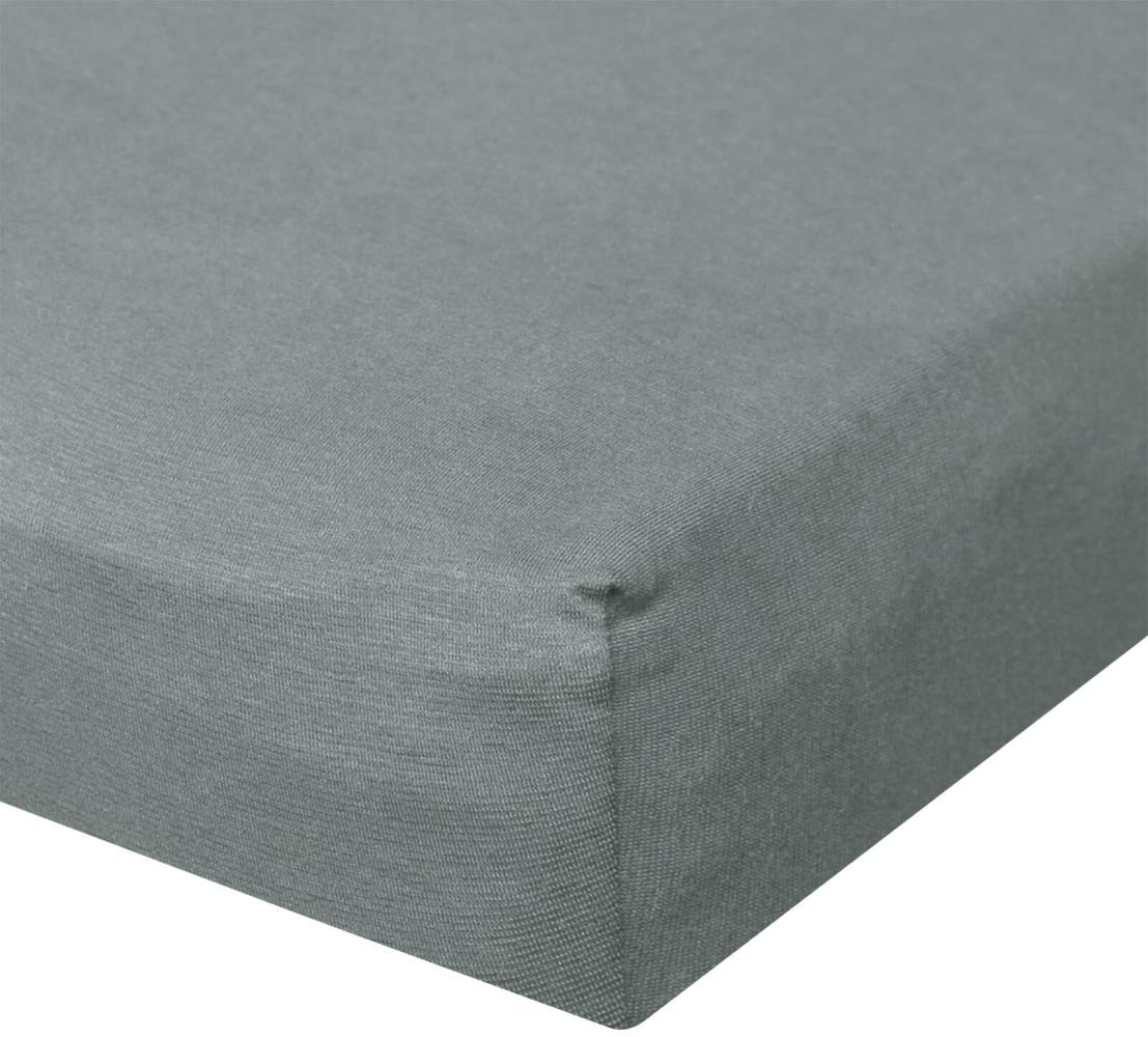 BettwarenShop Jersey Spannbetttuch Ultra-Stretch|120x200 - 130x220 cm| anthrazit Bild 1