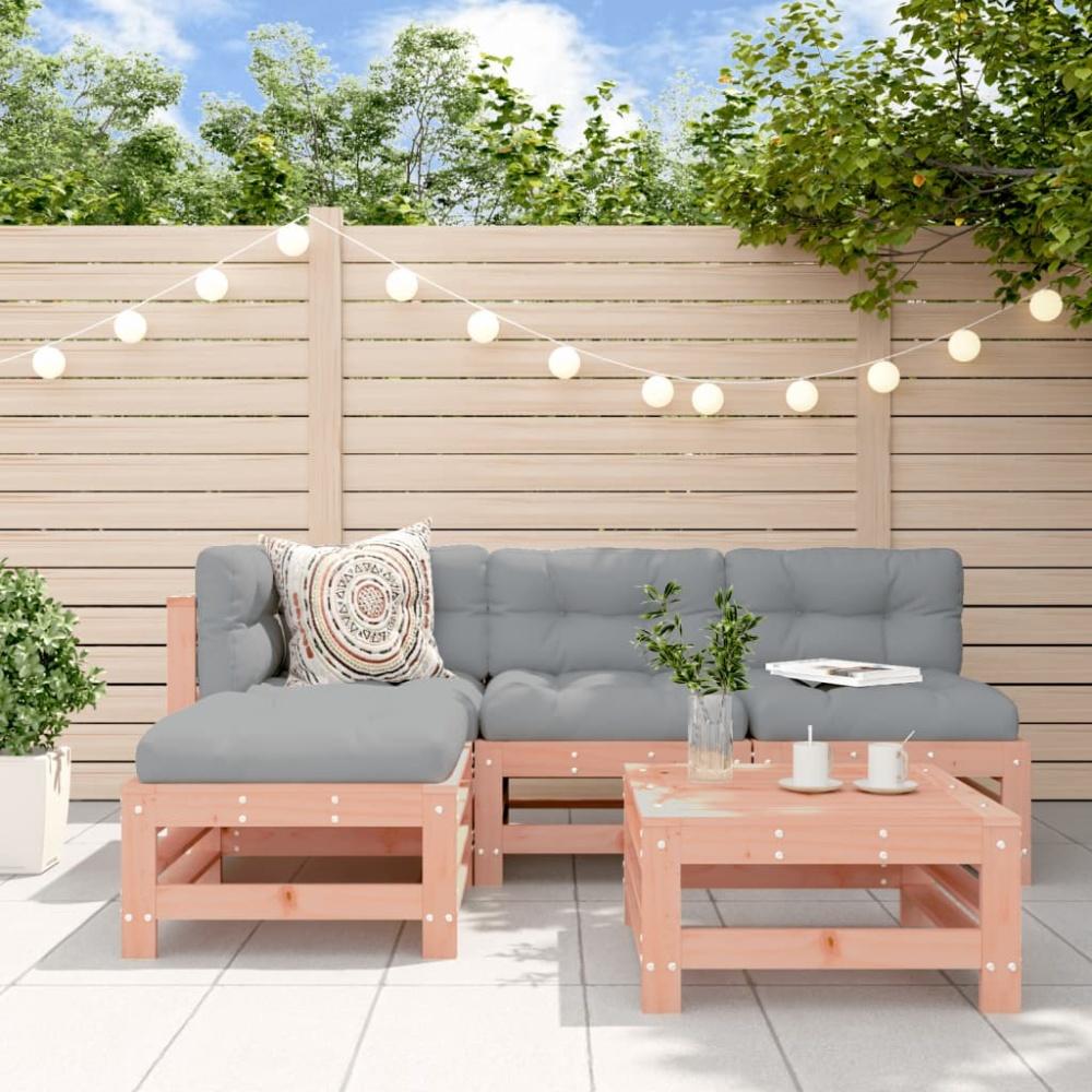 vidaXL 5-tlg. Garten-Lounge-Set mit Kissen Massivholz Douglasie 3186072 Bild 1