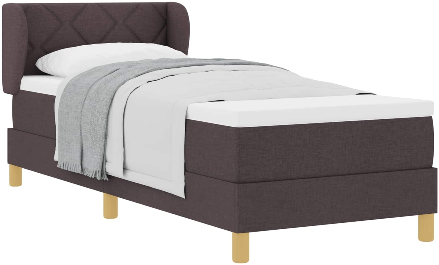 vidaXL Boxspringbett mit Matratze Dunkelbraun 80 x 200 cm Stoff 3340244 Bild 1