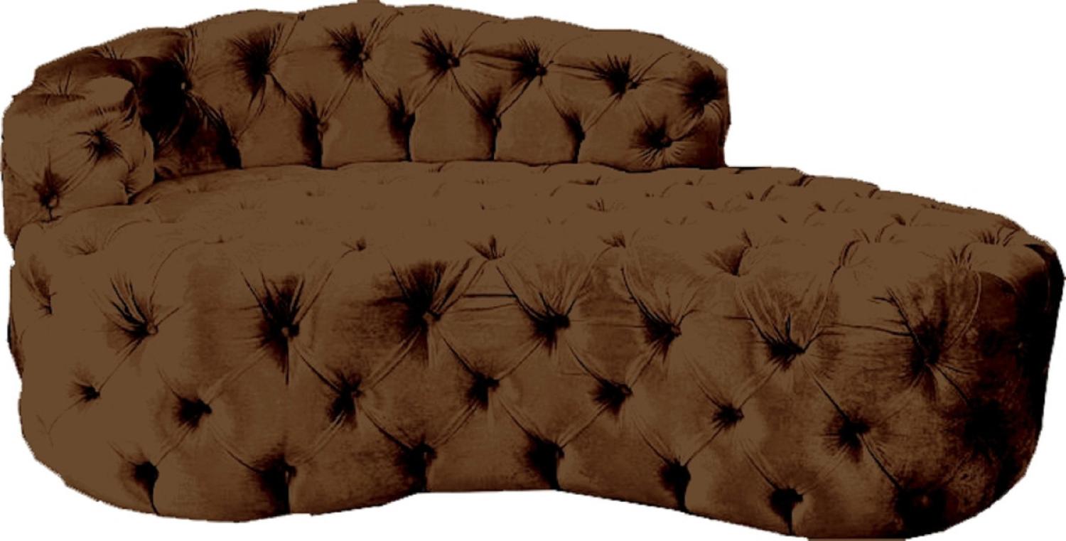 Casa Padrino Luxus Chesterfield Samt Chaiselongue Braun Bild 1