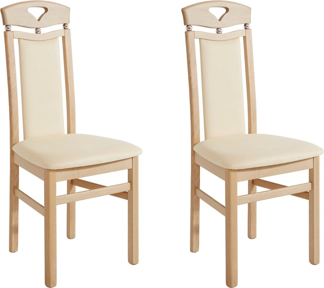 Home affaire Esszimmerstuhl Berta Küchenstuhl (Set, 2 St), Bezug in Microfaser, Gestell aus Buche Massivholz Bild 1