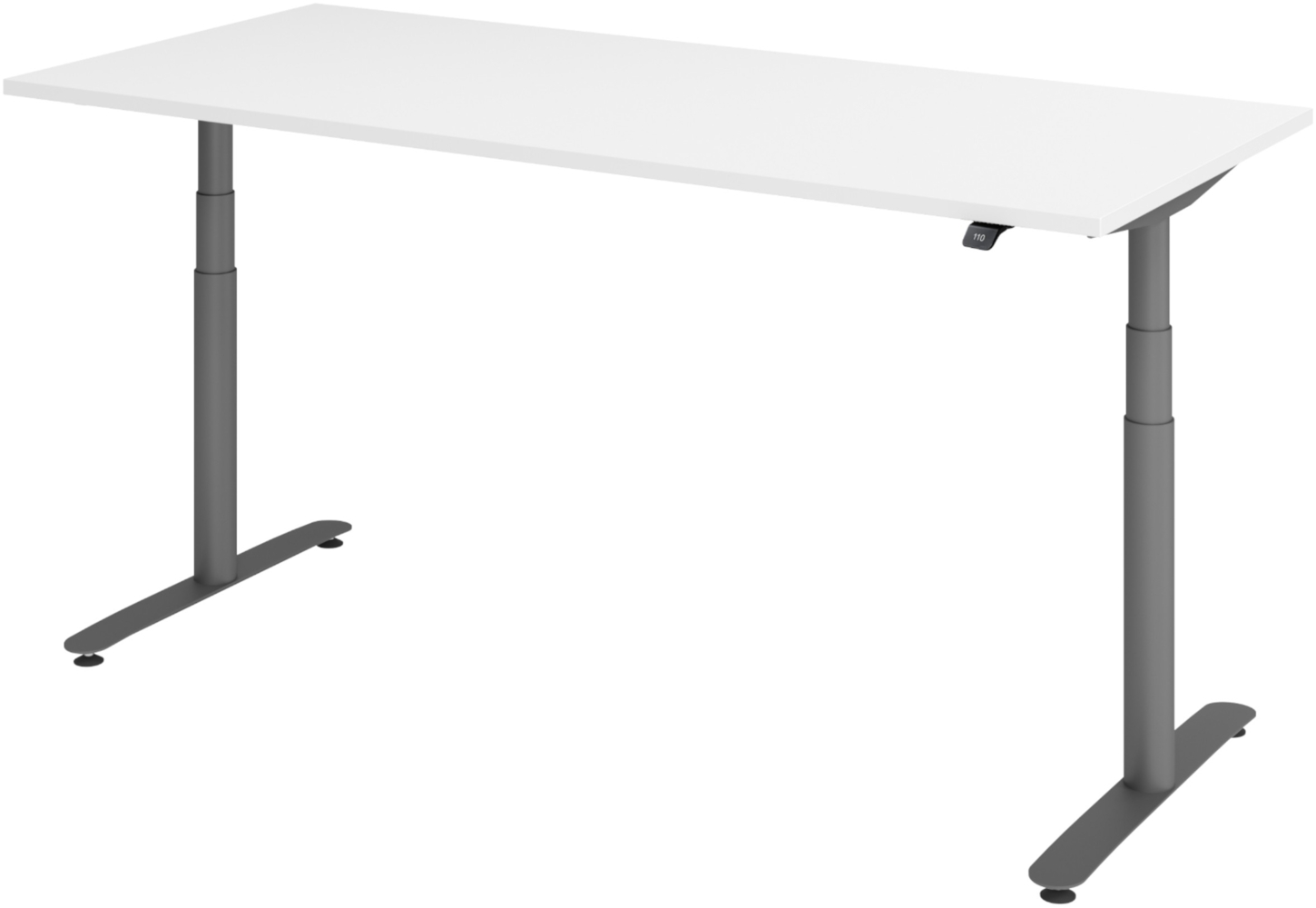 bümö elektrisch höhenverstellbarer Schreibtisch 180x80 cm mit Memory, Bluetooth & App-Steuerung - Schreibtisch höhenverstellbar elektrisch , elektrischer Schreibtisch weiß, Gestell graphit, XDLR-19-W-G Bild 1