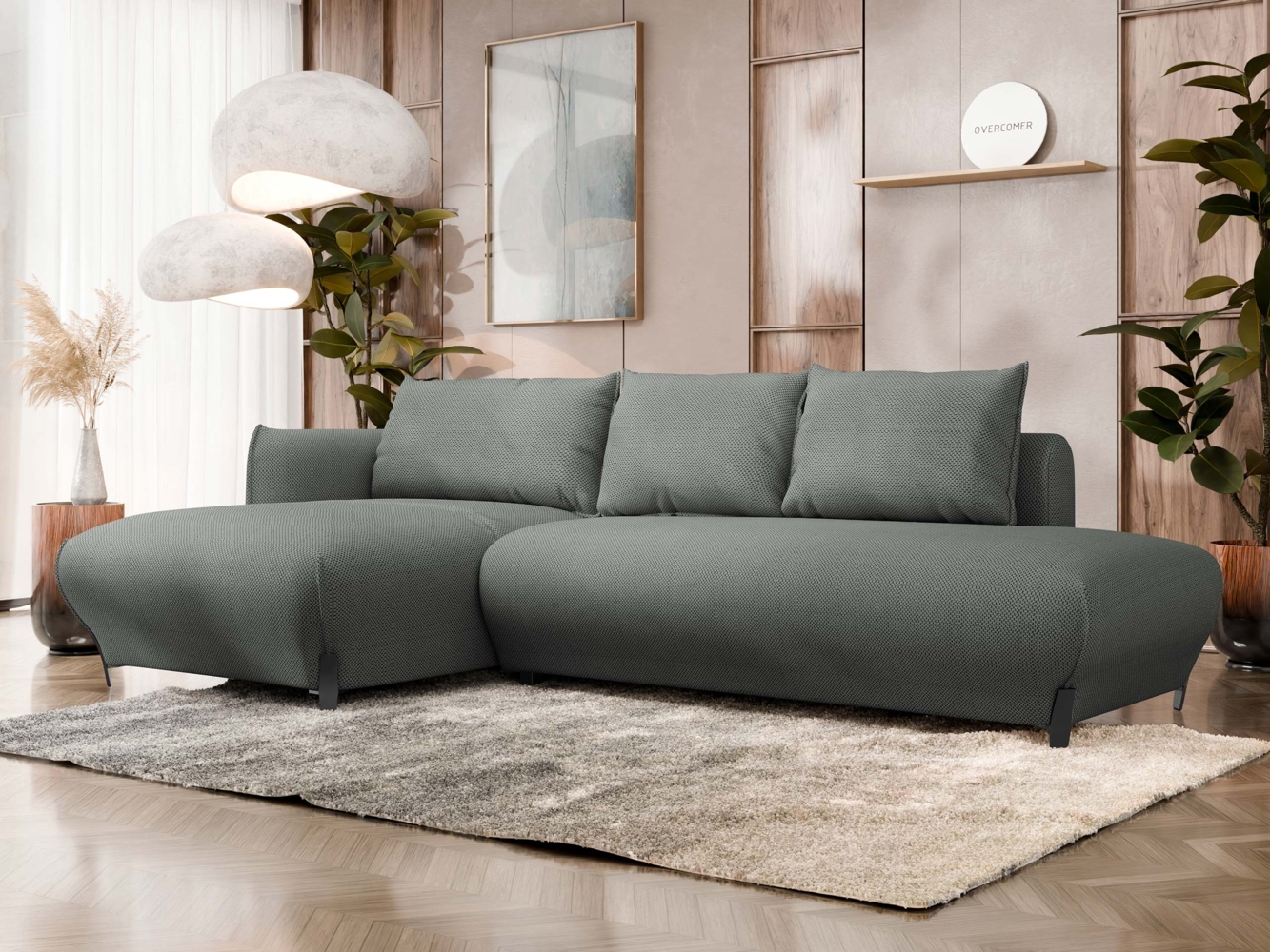 Ecksofa Fraski mit Bettkasten und Schlaffunktion (Farbe: Curio 93, Seite: Links LC-2R) Bild 1