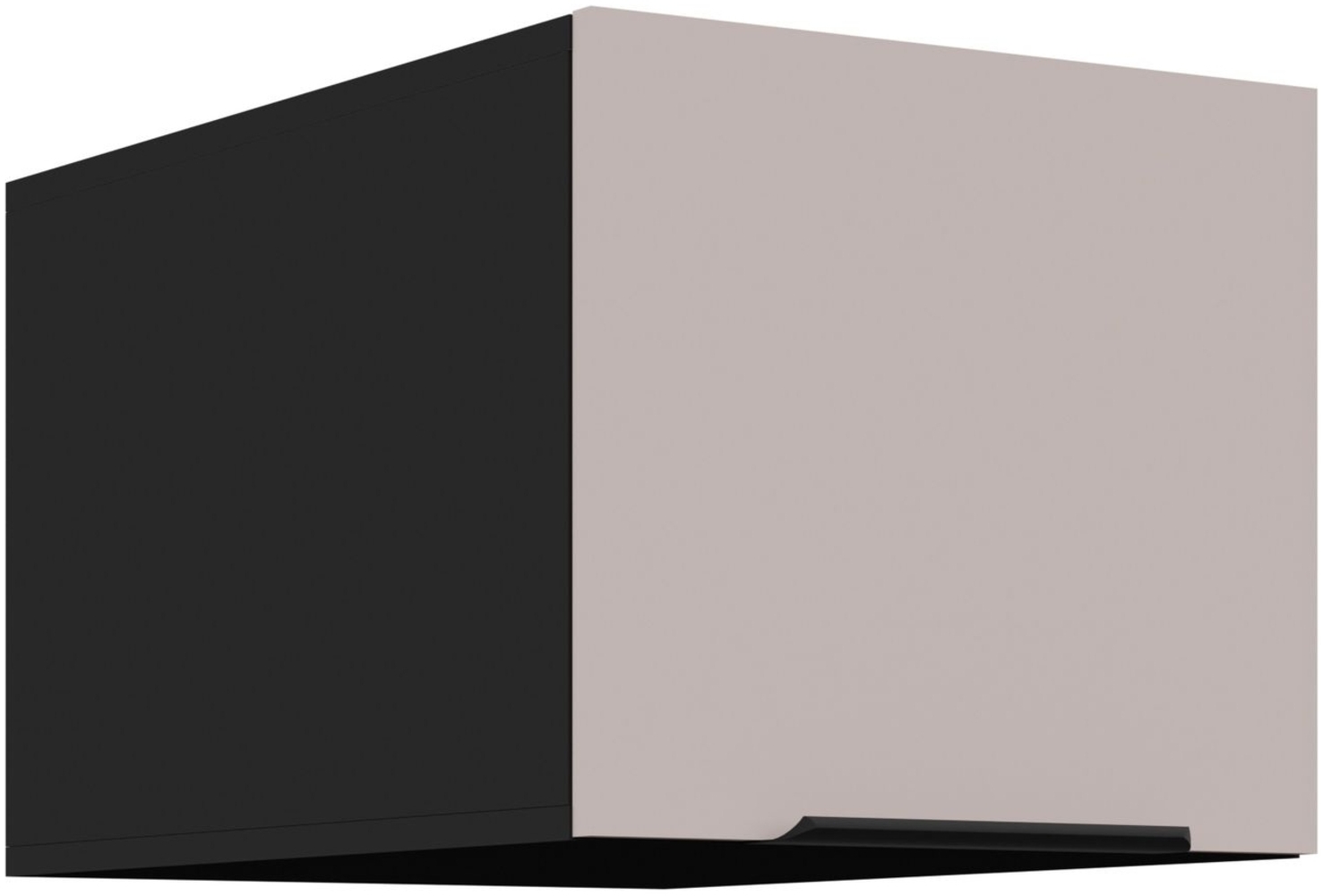 Aufsatzschrank Hochschrank 40 cm Küche ARONA Kaschmir beige + Schwarz matt Küchenzeile Küchenblock Bild 1