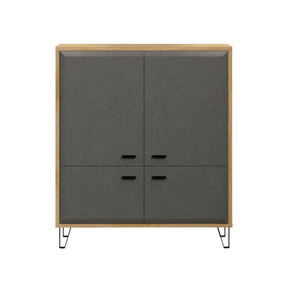 Highboard Blanshe in Filz grau und Eiche 98 cm Bild 1