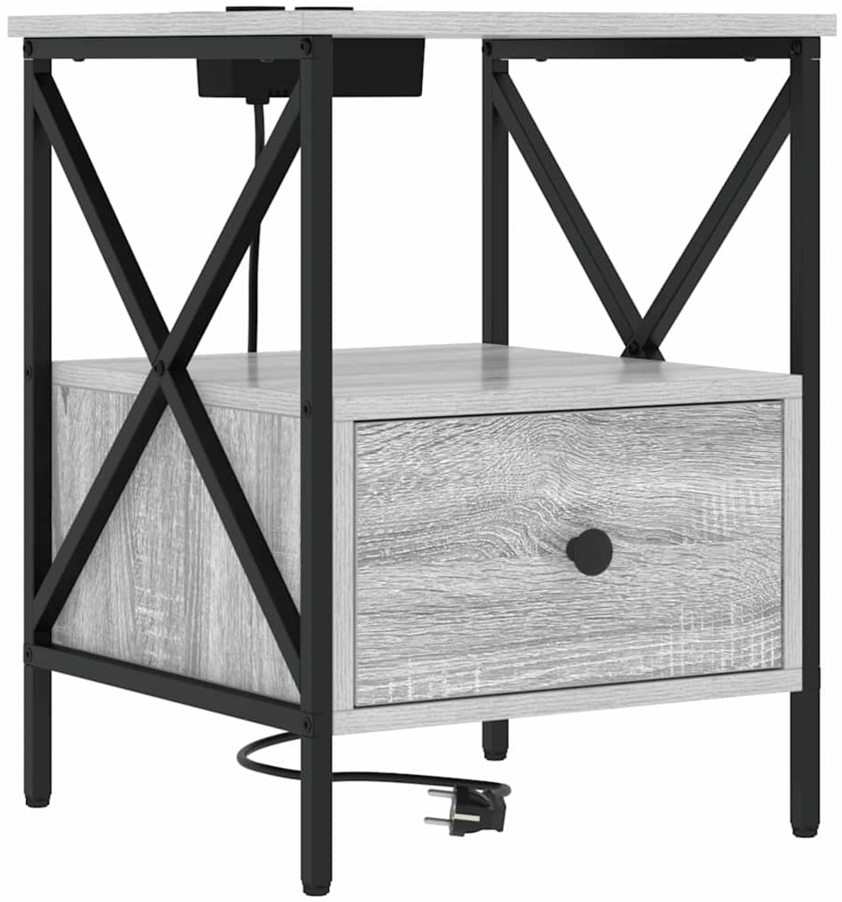 vidaXL Nachttisch Grau Sonoma 41,5 x 40,5 x 55 cm Holzwerkstoff 859556 Bild 1