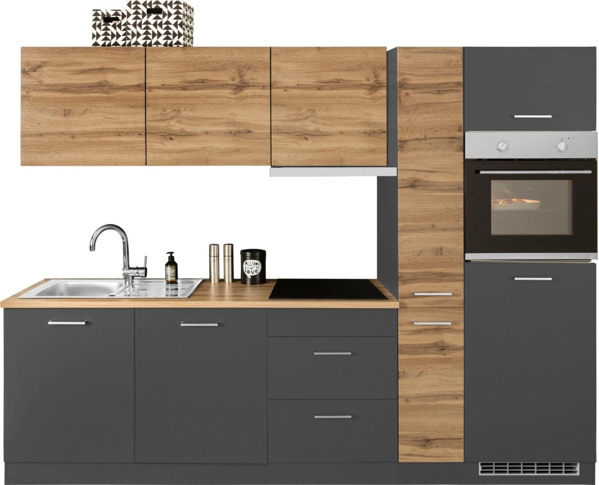 KOCHSTATION Küchenzeile KS-Kehl, mit E-Geräten, Breite 270 cm, inkl. Kühlschrank und Geschirrspüler Bild 1