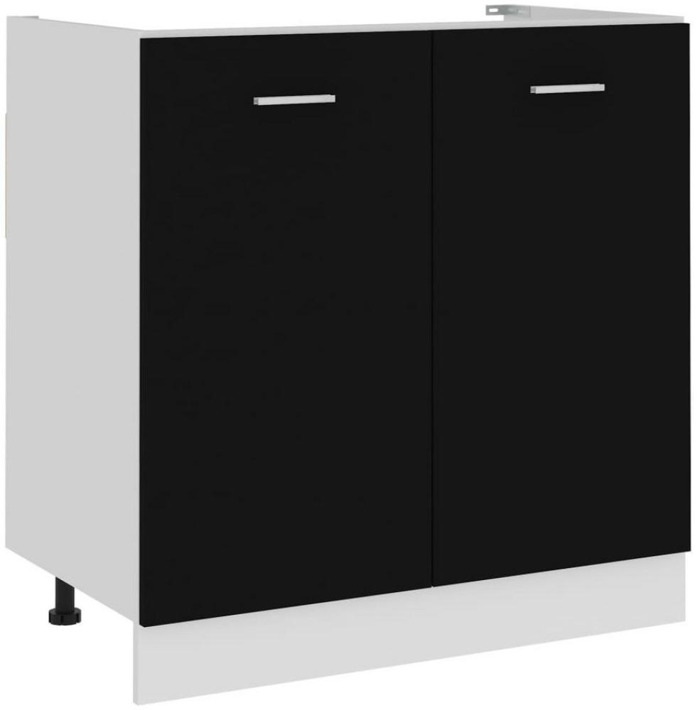 DOTMALL Spülenunterschrank Spülenunterschrank Schwarz 80x46x81,5 cm Holzwerkstoff Bild 1