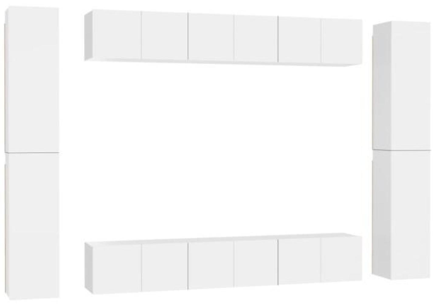 vidaXL 10-tlg. TV-Schrank-Set Weiß Spanplatte [3078665] Bild 1