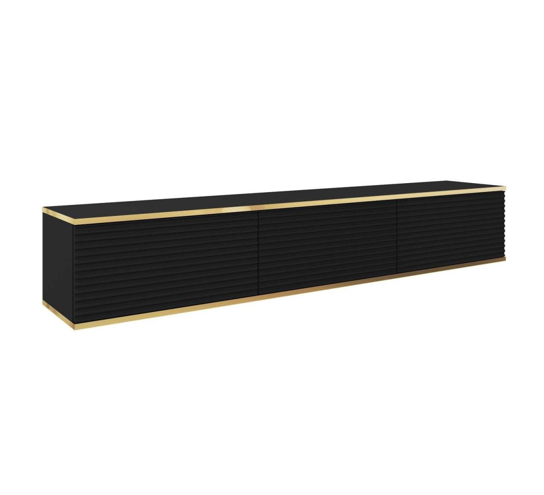 MOEBLO TV-Board Dayn RTV - 175 MDF (Lowboard Fernsehtisch TV Bank TV Tisch Fernseher Tisch TV Möbel, RTV-Schrank mit goldenen Einsätzen), (HxBxT):30x175x32cm Bild 1