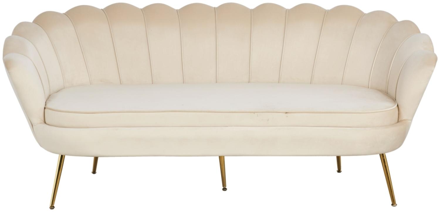 Muschelsofa 3-Sitzer SALESFEVER, Samtoptik Beige Bild 1