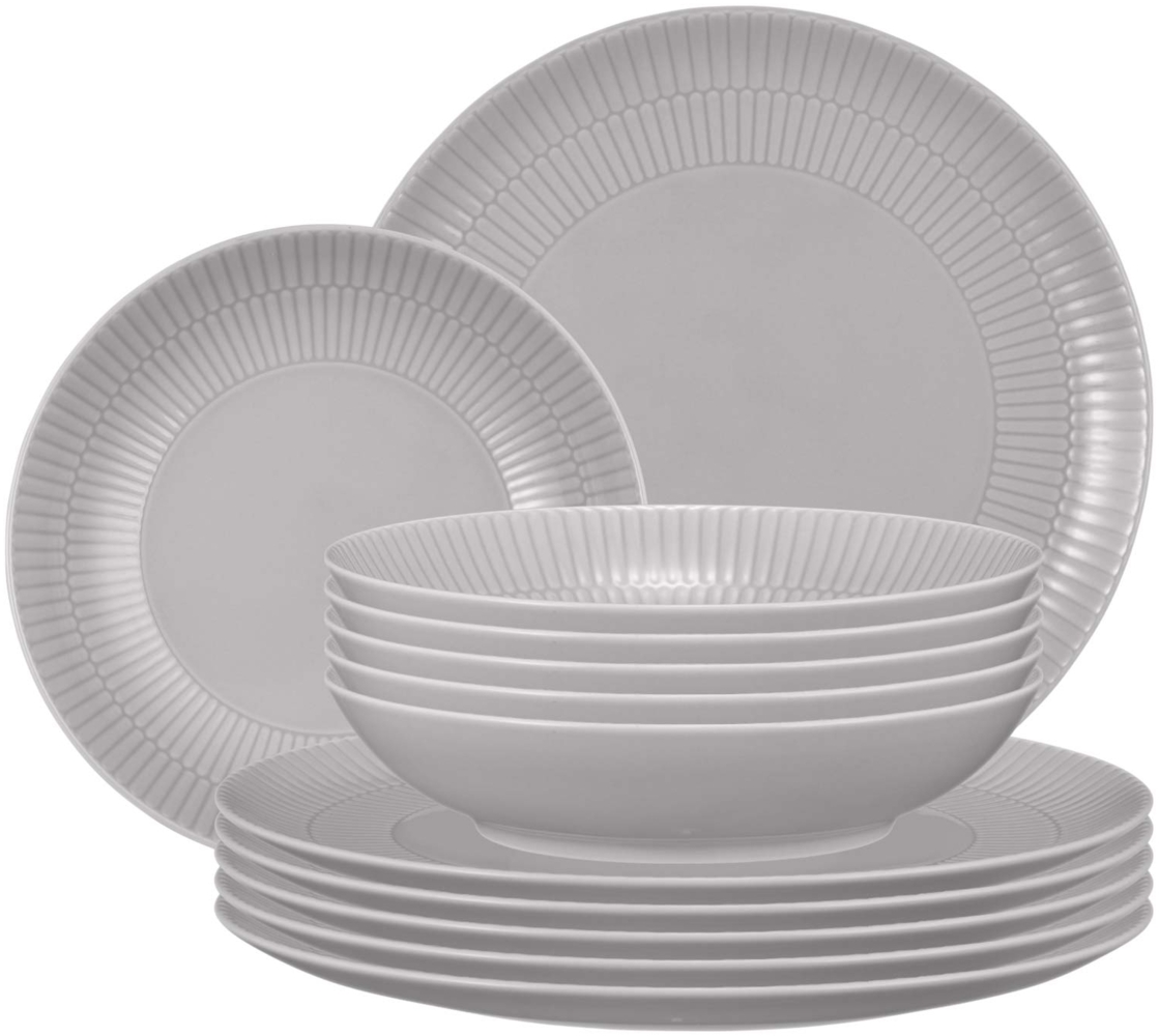 Seltmann Weiden Amina Tafelservice 12-teilig Silbergrau Bild 1