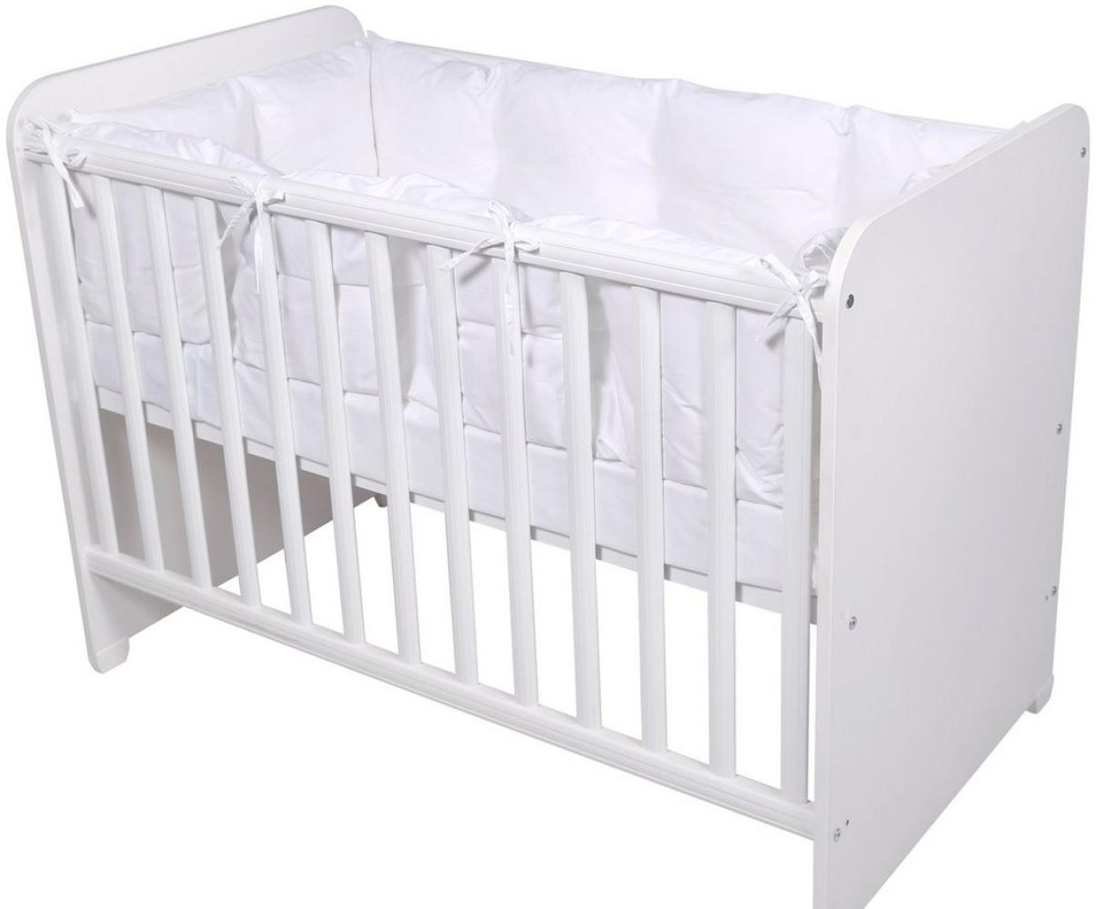 Lorelli Babybett-Nestchen 4-teilig rundum, Babybett 120 x 60 cm, 100% Baumwolle weiß Bild 1