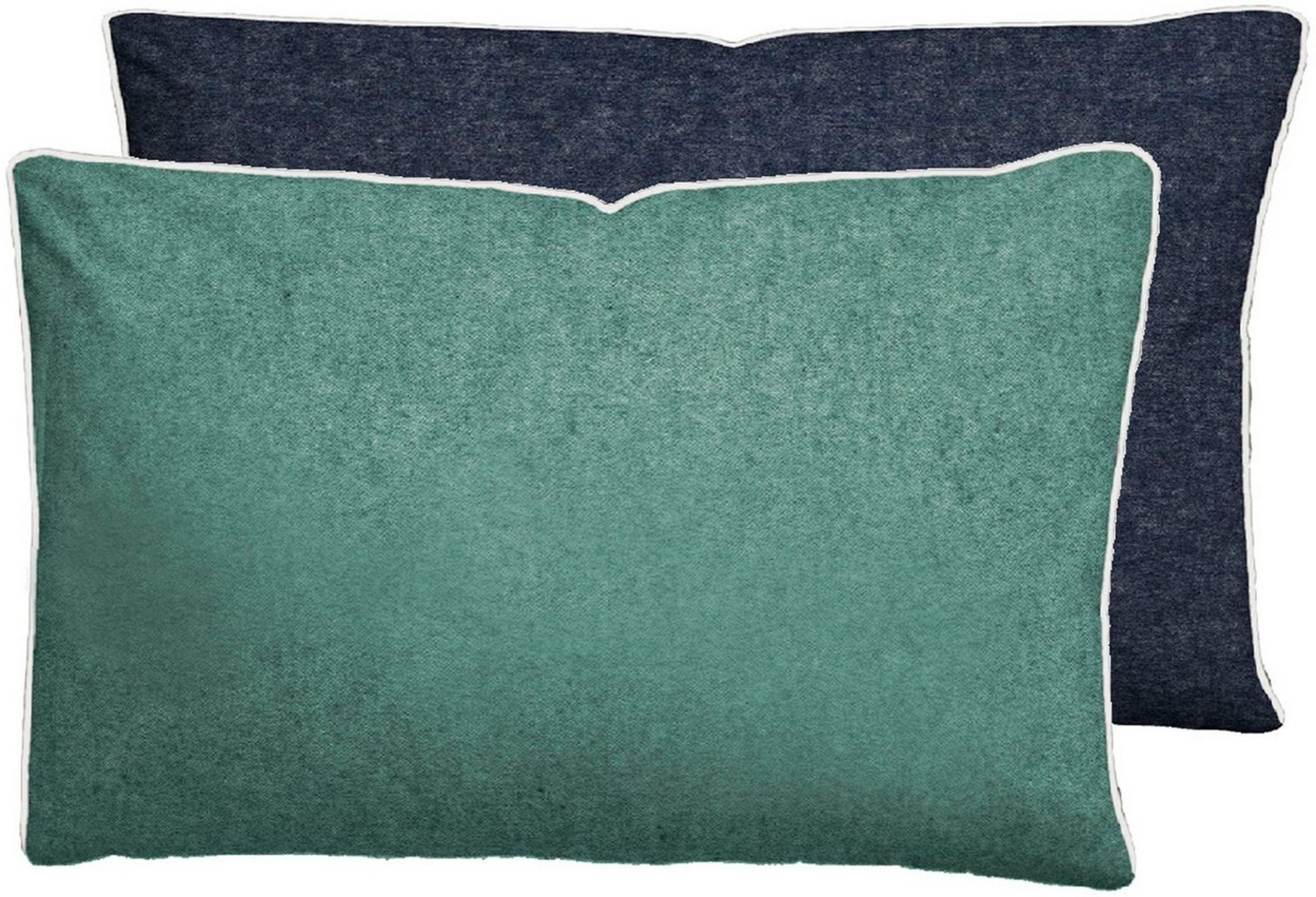 biberna Melange-Flanell Kissenbezug 0840500 MELANGE UNI, schilfgrün, 1x 40x60 cm Bild 1