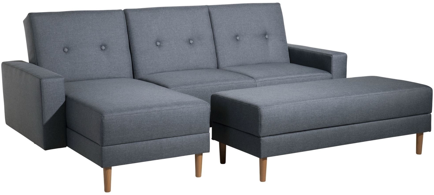 Schlafsofa Kaula Bezug Flachgewebe Erle natur / denim 23018 Bild 1