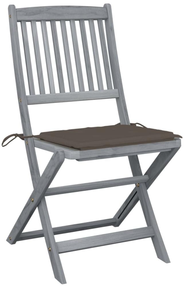 vidaXL Klappbare Gartenstühle 4 Stk. mit Kissen Massivholz Akazie 3064571 Bild 1