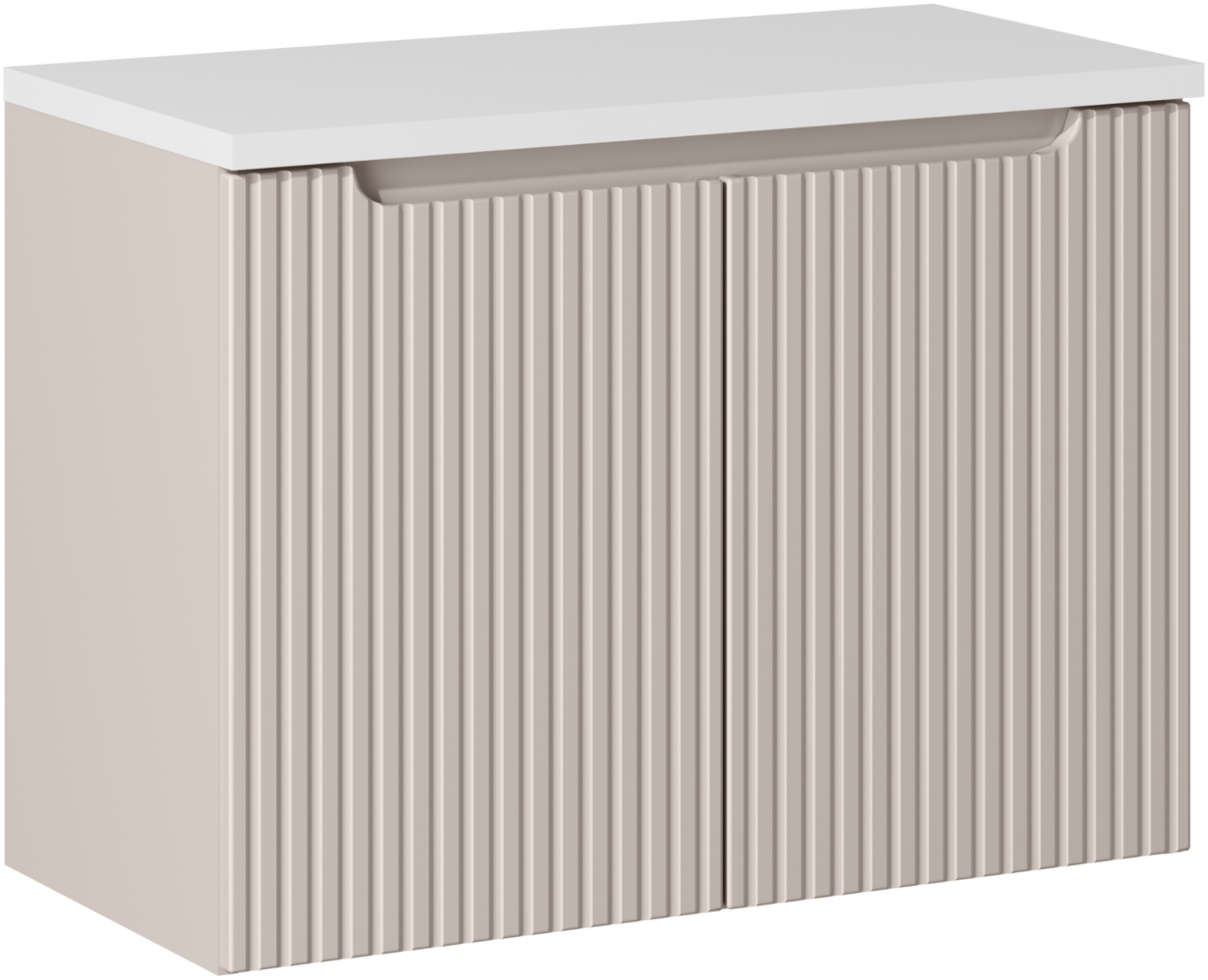 NOVA CASHMERE Badmöbel-Set 80 cm mit Tischplatte (40x80cm), Kaschmir matt,Weiß matt Bild 1