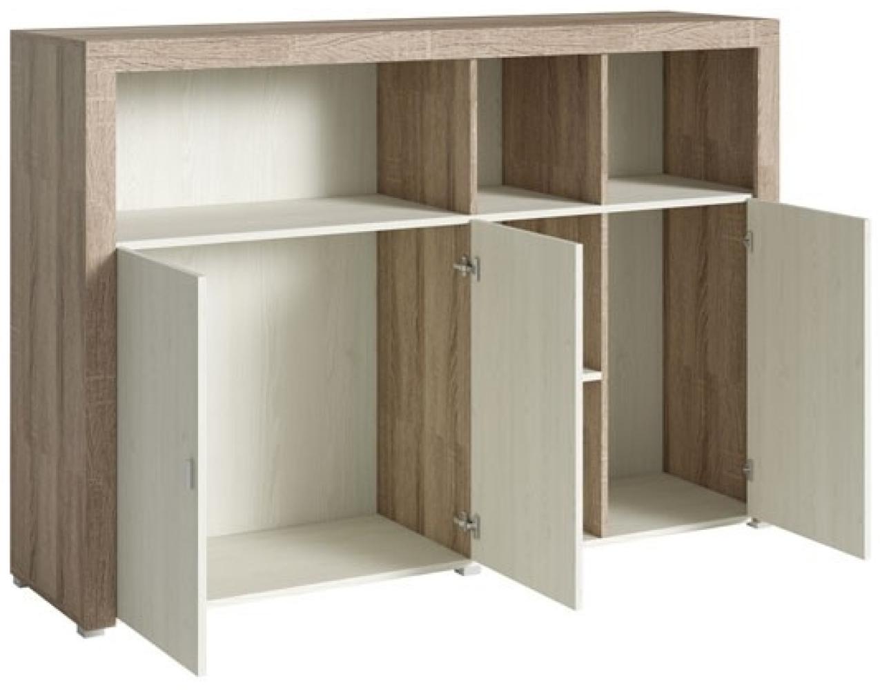 Kommode Nela Highboard 163 x 37 x 109 cm sonoma eiche trüffel sibiu lärche Bild 1