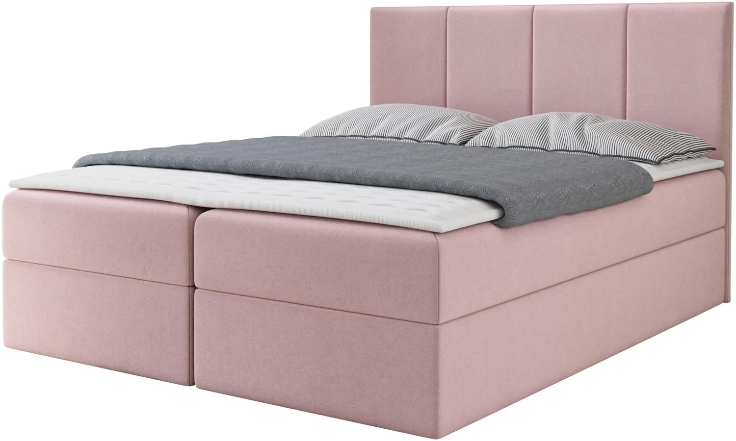 Boxspringbett Rebos, Rosa, 140x200 cm Bild 1