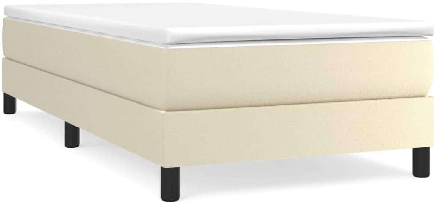 vidaXL Boxspringbett mit Matratze Creme 100x200 cm Kunstleder 3144245 Bild 1