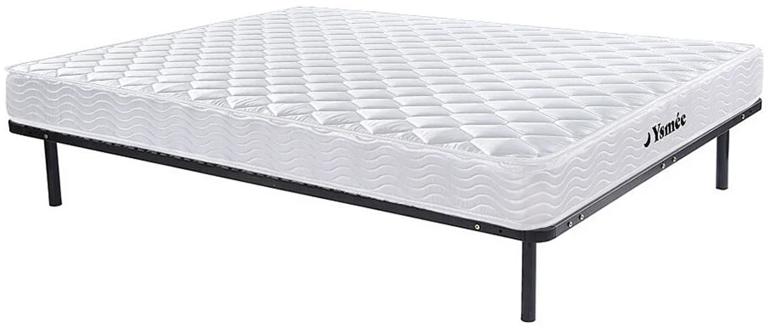 Vente-unique - Federkernmatratze-Lattenrost-Set - Memory Schaum - 140 x 190 cm - Stärke 15 cm - 1 Zone - Härtegrad 2 - WOLKENLOS von YSMÉE Bild 1