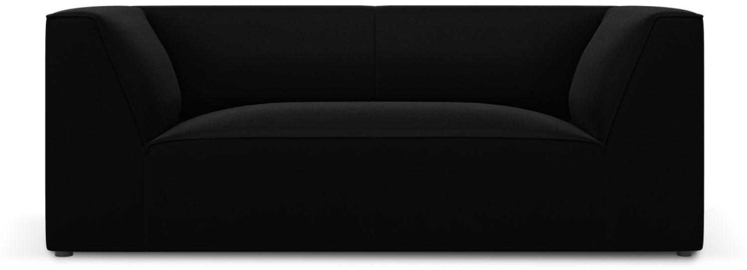 Micadoni 2-Sitzer Samtstoff Sofa Ruby | Bezug Black | Beinfarbe Black Plastic Bild 1