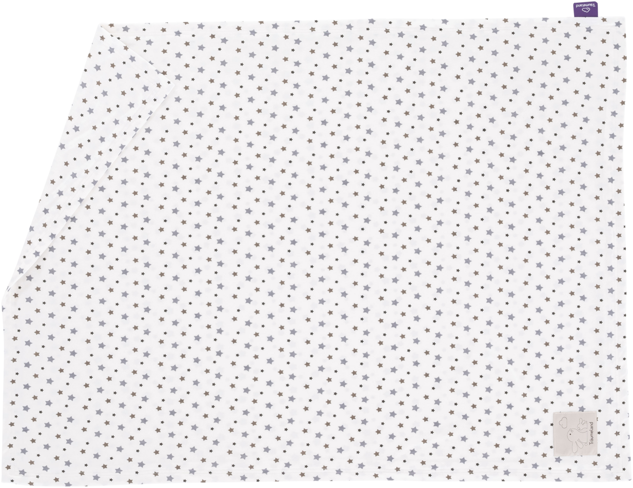 Jersey Decke Design weiß mit grauen Sternen 75 x 100 cm Bild 1