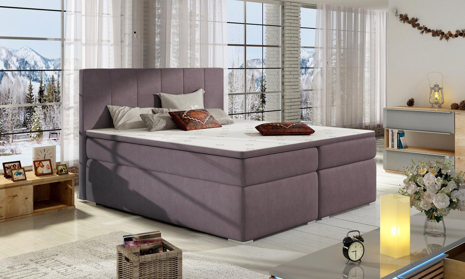 Bolero 180X200, Boxspring Bett, Rosa Bild 1