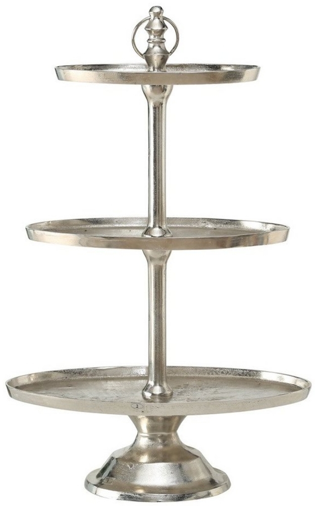 BOLTZE GRUPPE GmbH Dekoetagere Etagere Mico 3 Ebenen Aluminium H 94cm Ø 30cm silber Bild 1