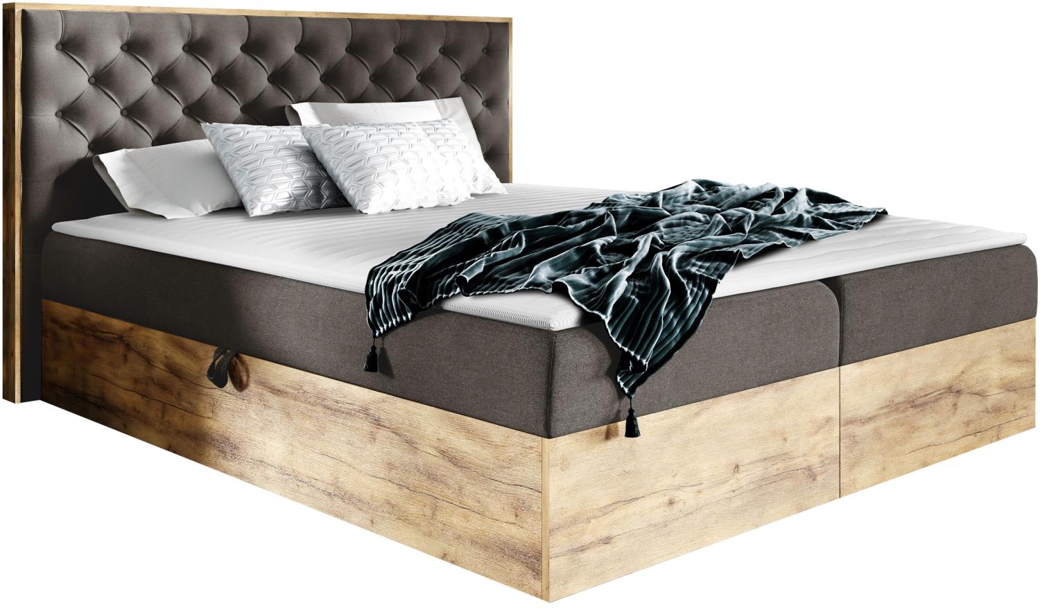 Boxspringbett Worik 3, Dunkelgrau, 120 x 200 cm Bild 1