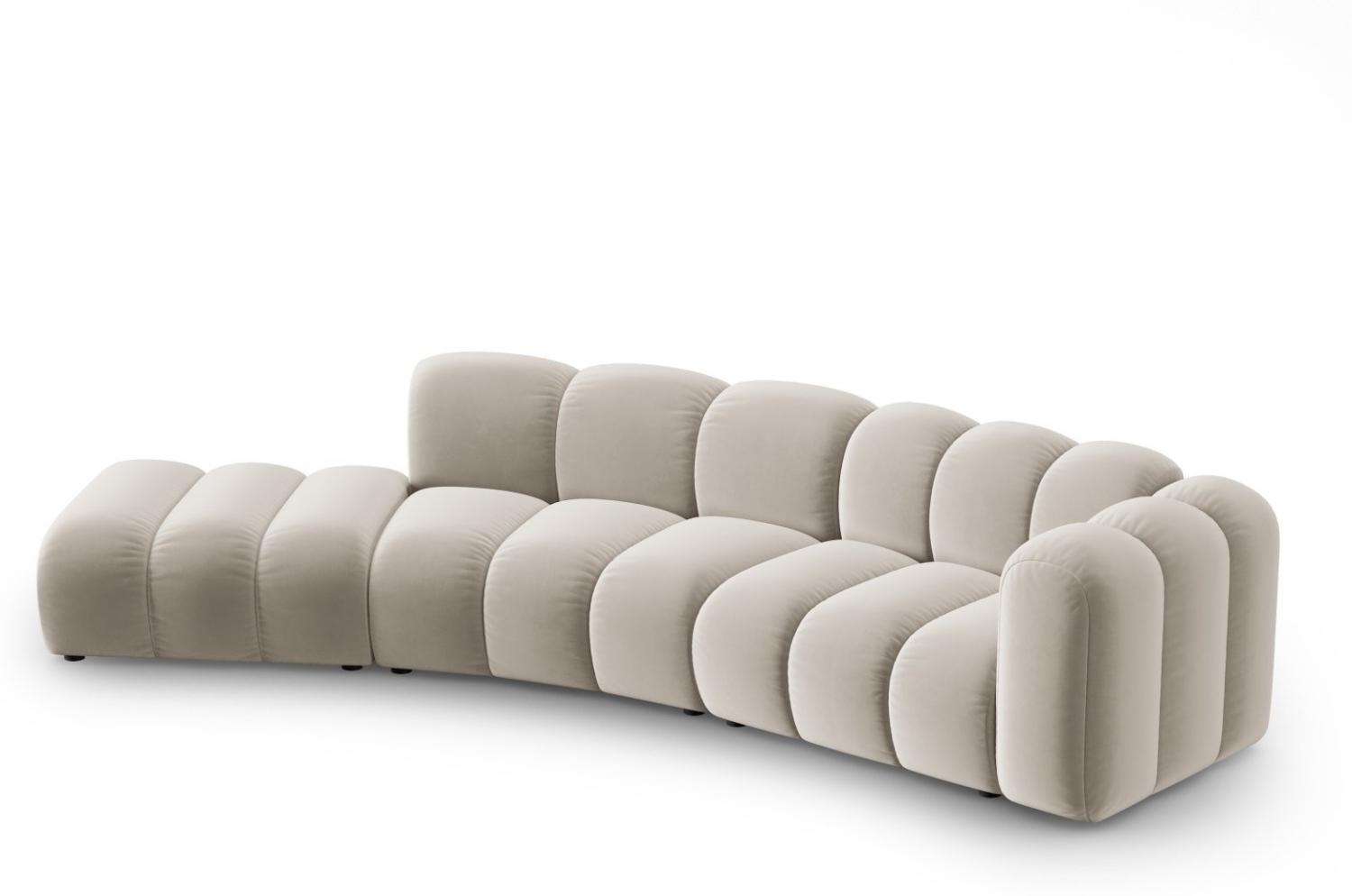 Micadoni Modulares Sofa Lupine 5-Sitzer Links Samtstoff Beige Bild 1