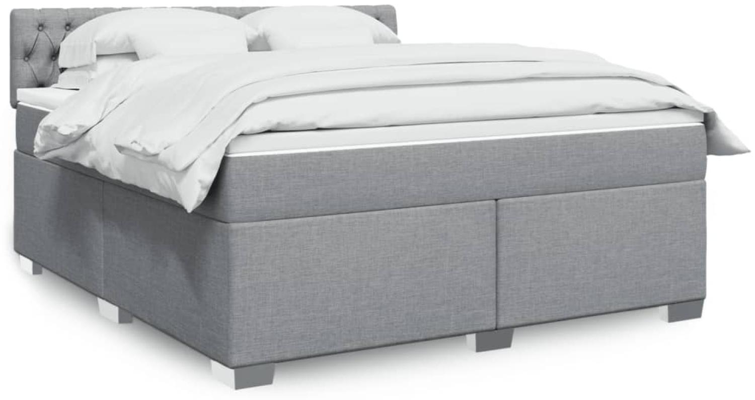 vidaXL Boxspringbett mit Matratze Hellgrau 180x200 cm Stoff 3285974 Bild 1