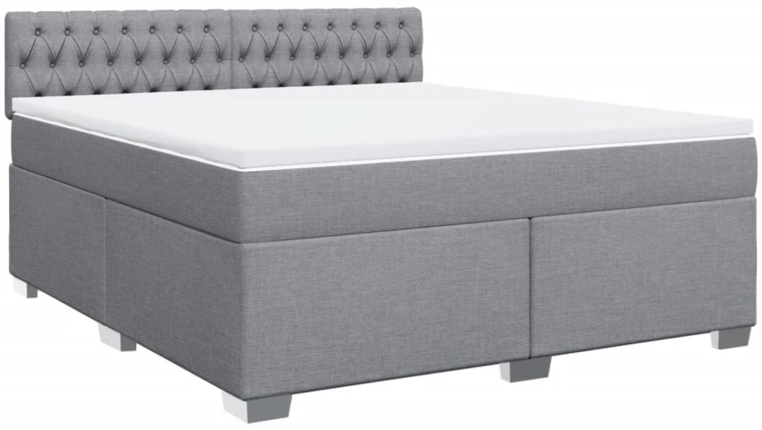 vidaXL Boxspringbett mit Matratze Hellgrau 180x200 cm Stoff 3285974 Bild 1