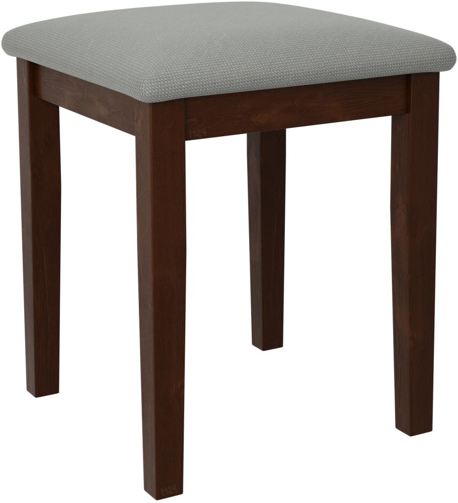 Hocker T3, Schemel bis 120 kg, aus Buchenholz, 36x36x47 cm (Stoff: Hygge D91, Holzfarbe: Nuss) Bild 1