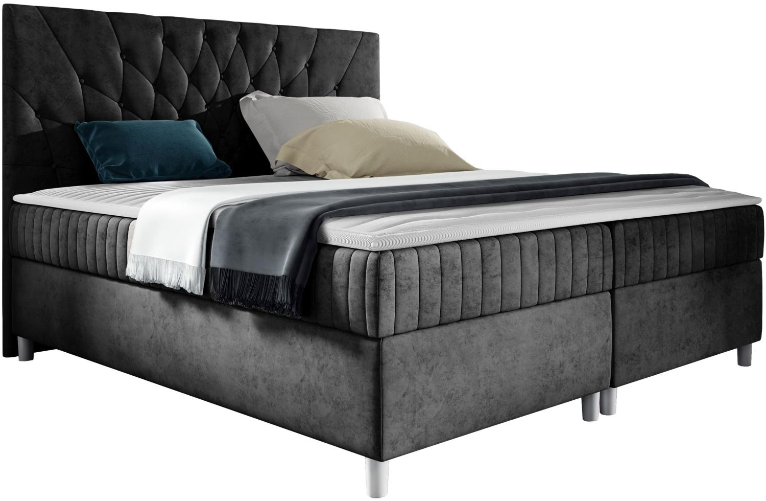 Boxspringbett Murseno, Schwarz, 160 x 200 cm Bild 1