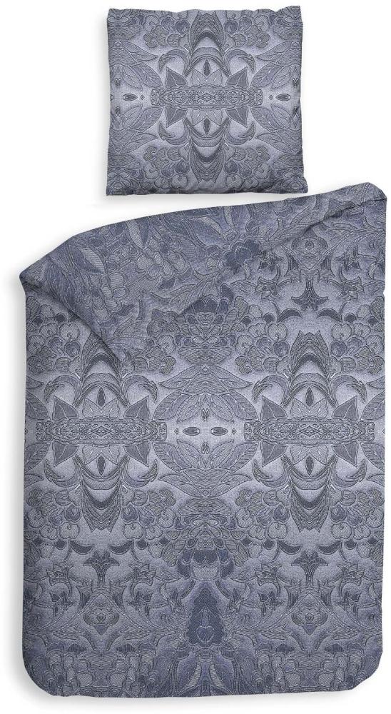 Heckett & Lane Flanell Bettwäsche 135x200 Bles Frost blue Barock Ornamente blau Bild 1