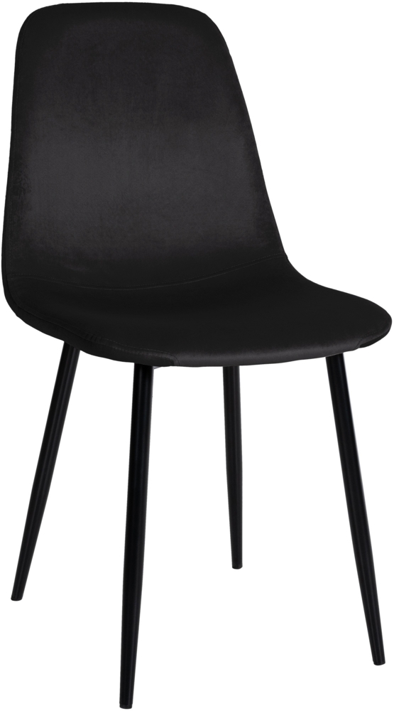 DELUKE® Esszimmerstuhl MOVI - Schwarz Samt, Metall 88x44x51cm Strapazierfähiger & pflegeleichter Bezug Esszimmerstühle Stuhl Esszimmer Küchenstühle Wohnzimmerstühle Bild 1