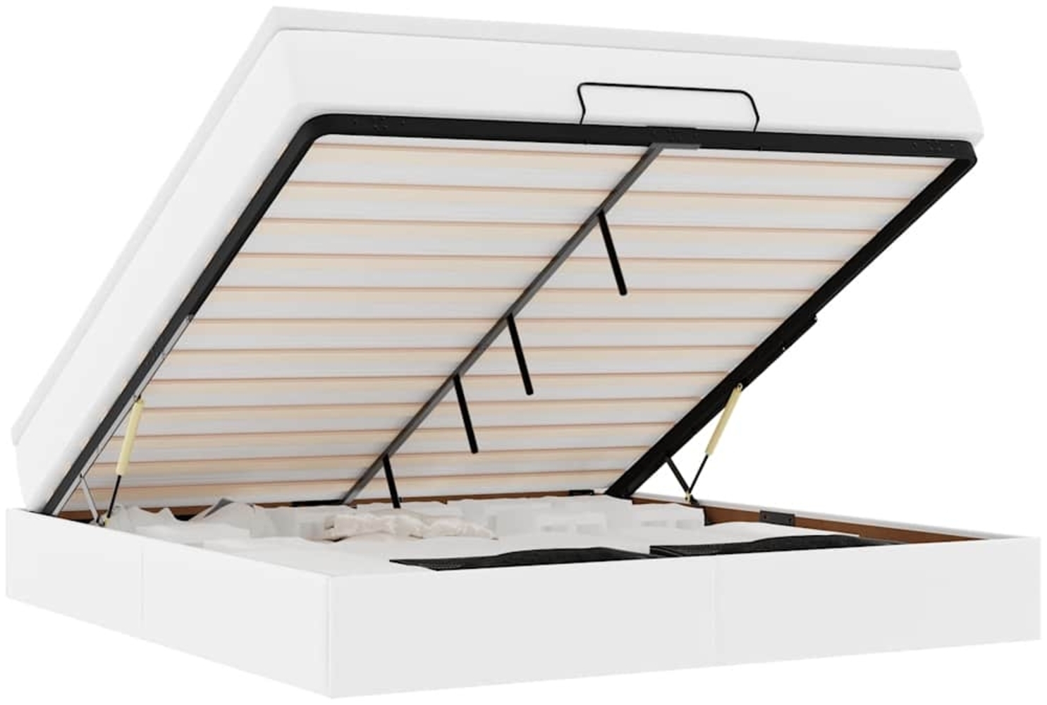 vidaXL Ottoman-Bett mit Matratze Weiß 180x200 cm Kunstleder 3311052 Bild 1