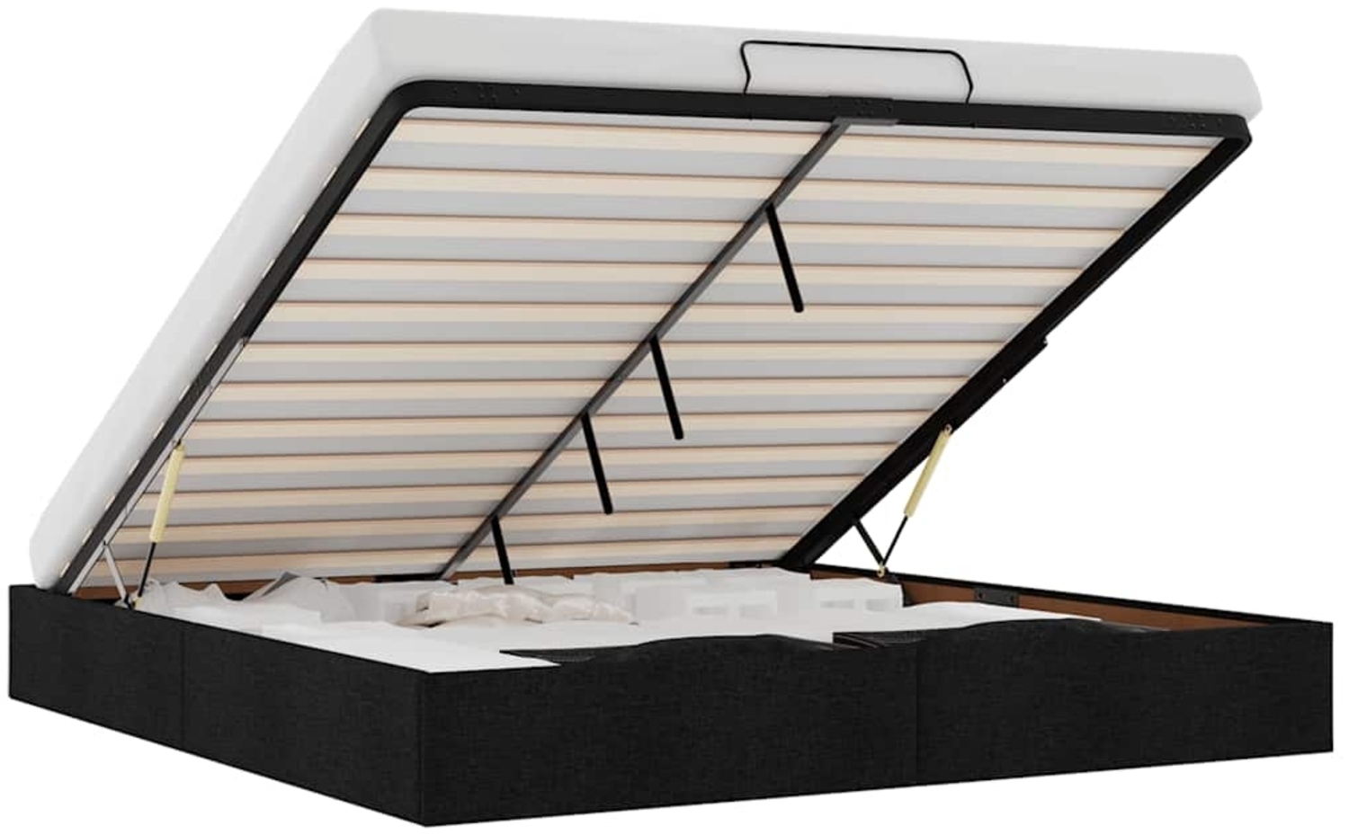 vidaXL Ottoman-Bett ohne Matratze Schwarz 160x200 cm Stoff 3310891 Bild 1