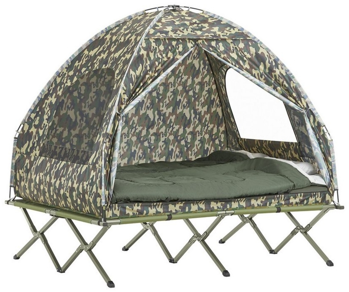 SoBuy Feldbett OGS32 Campingzelt 4in1-Zelt mit Campingliege Schlafsack Luftmatratze Bild 1