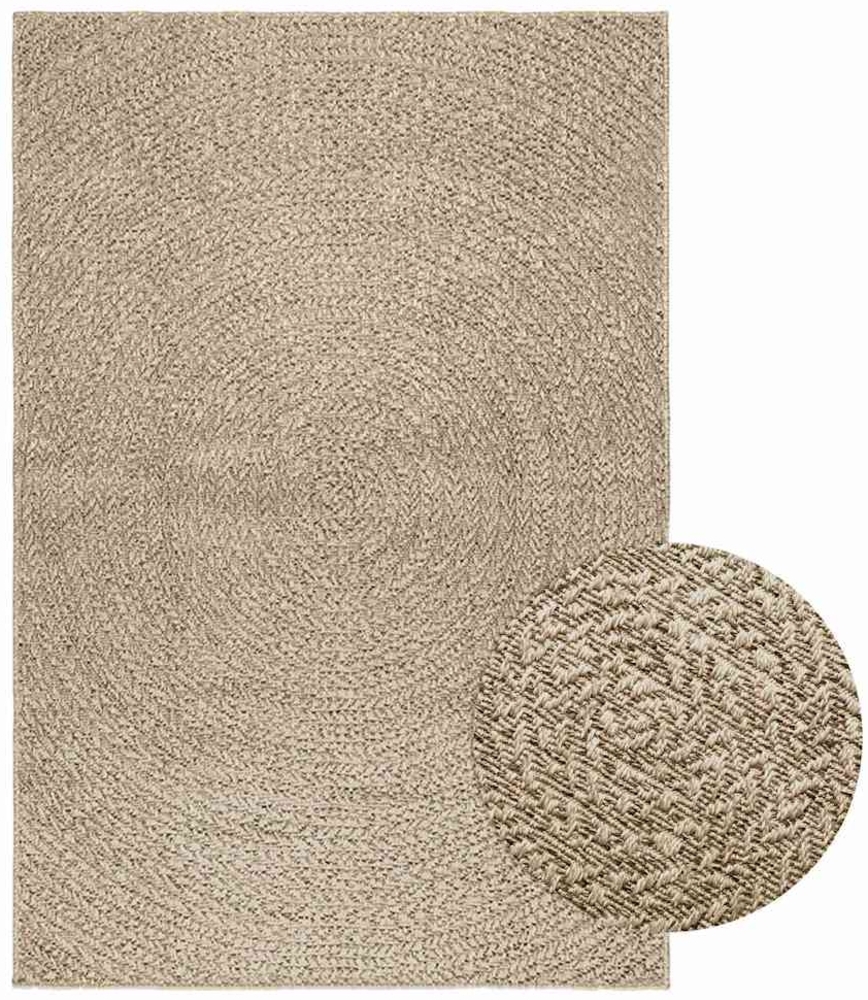 Teppich ZIZUR Beige 120x170 cm Jute-Optik Indoor und Outdoor 4010407 Bild 1