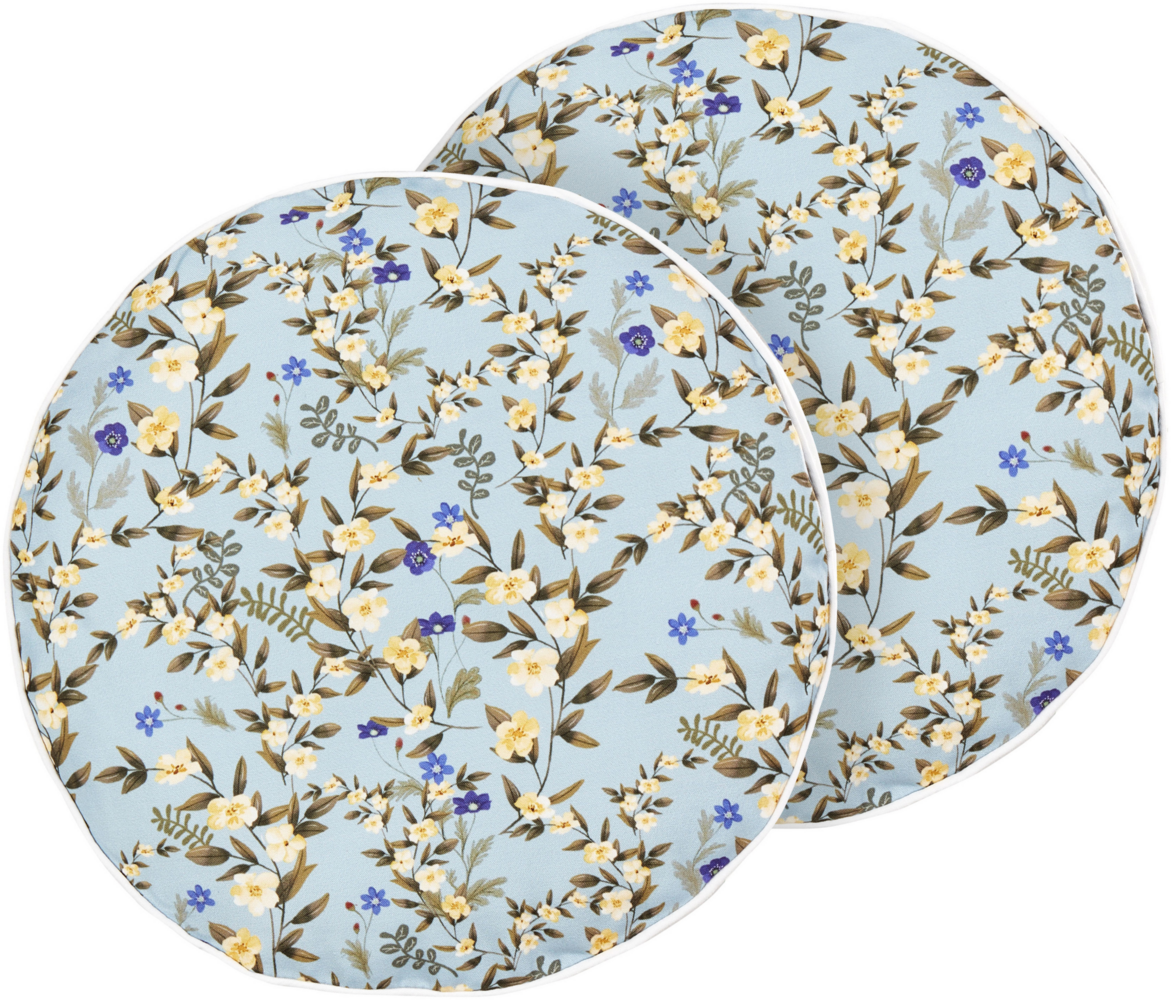 Gartenkissen 2er Set Blumenmuster VALLORIA 40 x 40 cm Hellblau Bild 1