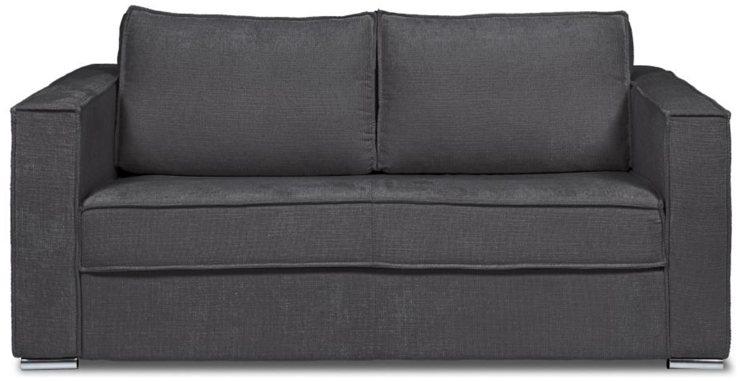 Vente-unique - Schlafsofa mit Matratze 3-Sitzer - Strukturstoff - Petrolblau - Liegefläche 140 cm - Matratze 14 cm - LORETO Bild 1