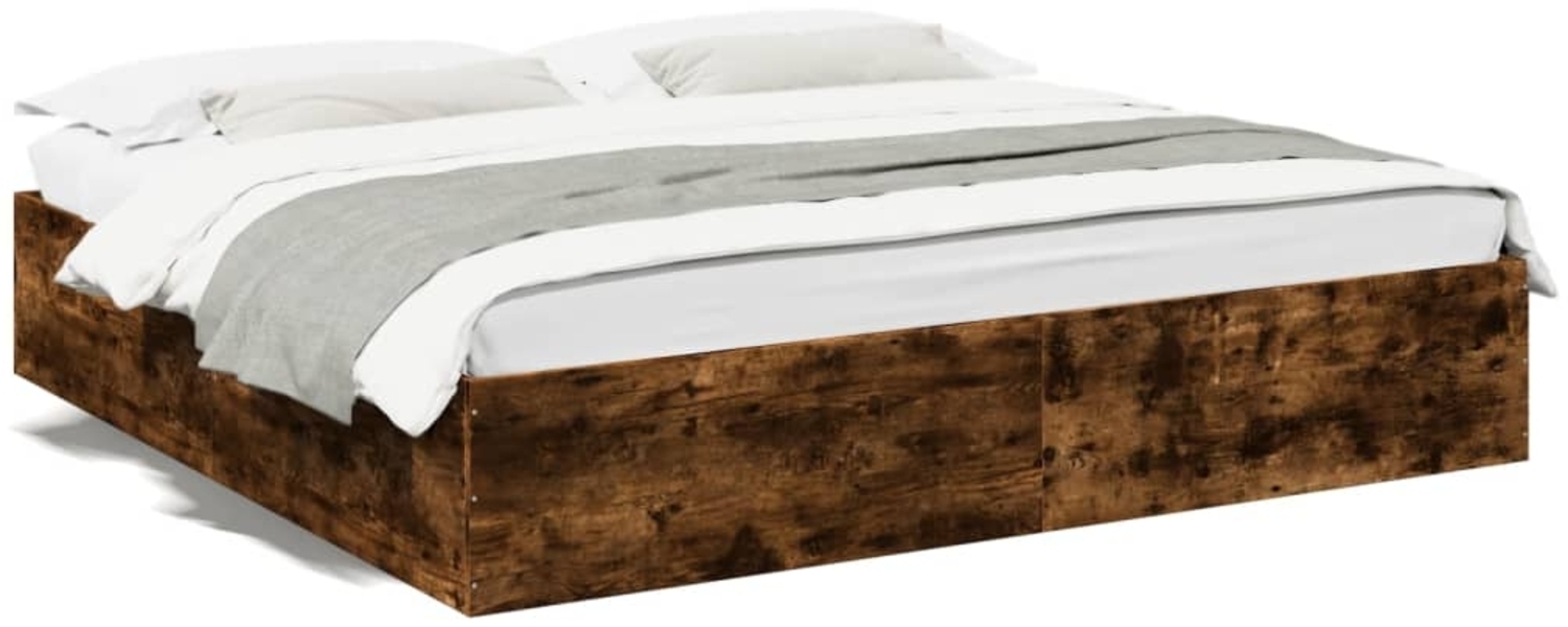 vidaXL Bettgestell Räuchereiche 200x200 cm Holzwerkstoff 3280990 Bild 1