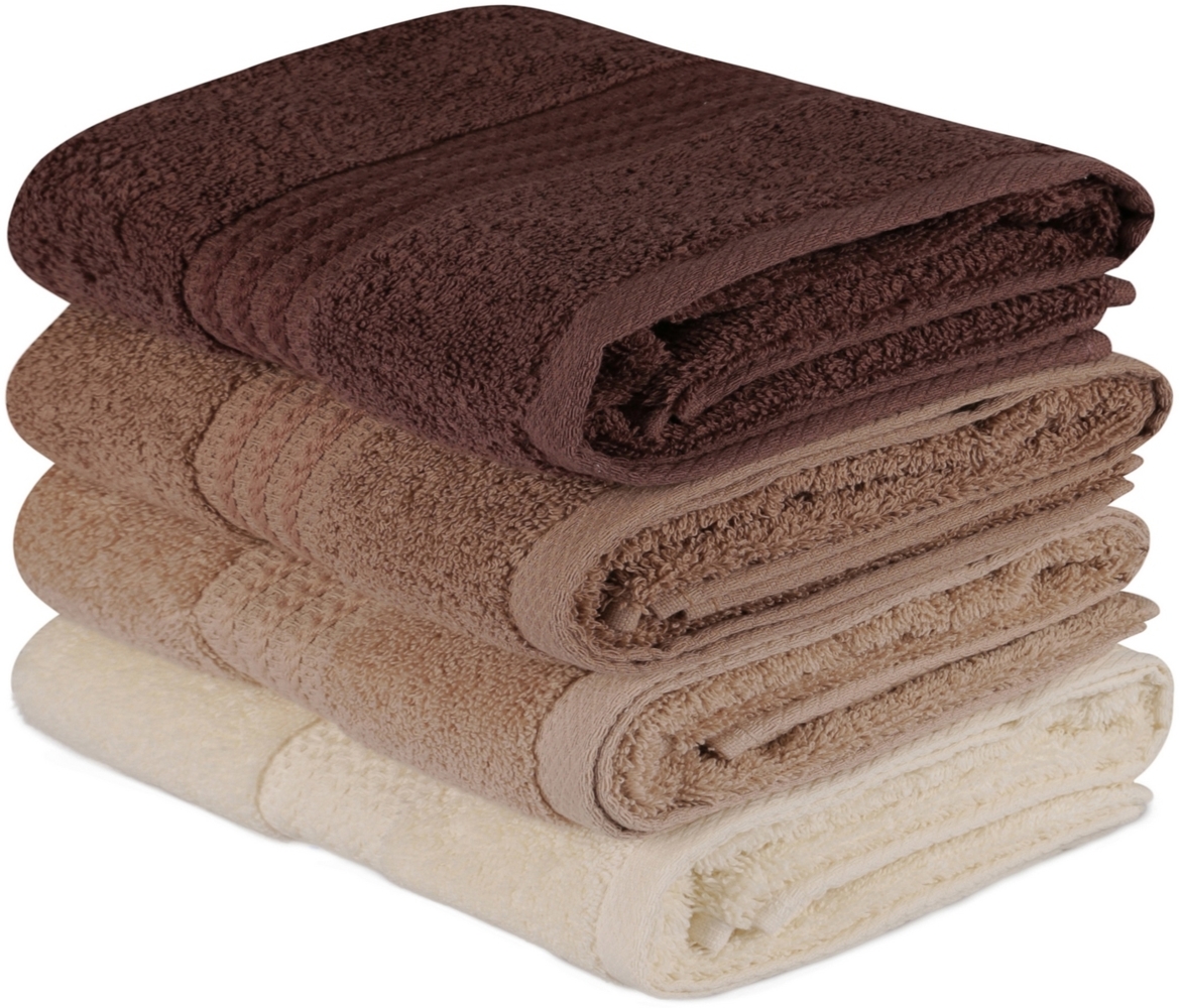 Handtuch-Set (4-teilig), 'Rainbow ', Creme, Beige, Braun Bild 1