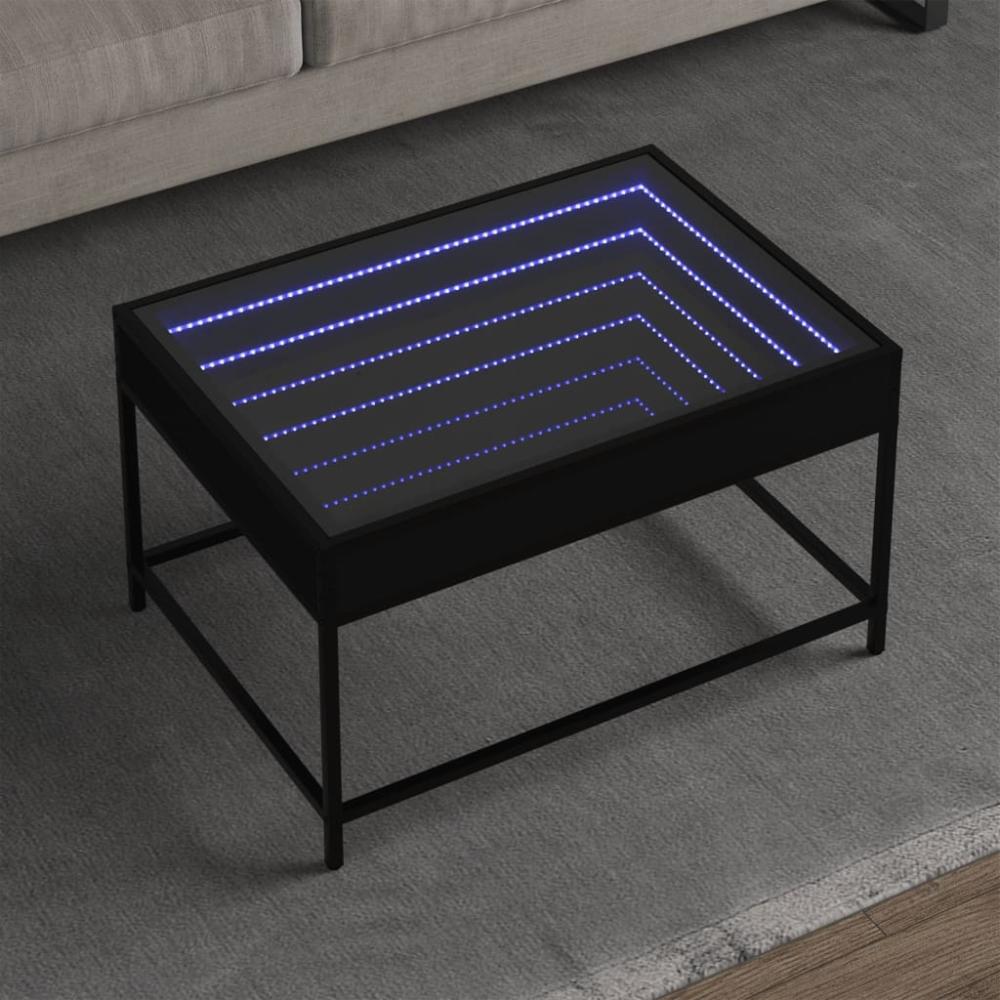 vidaXL Couchtisch mit Infinity-LED Schwarz 70x50x41 cm 847682 Bild 1