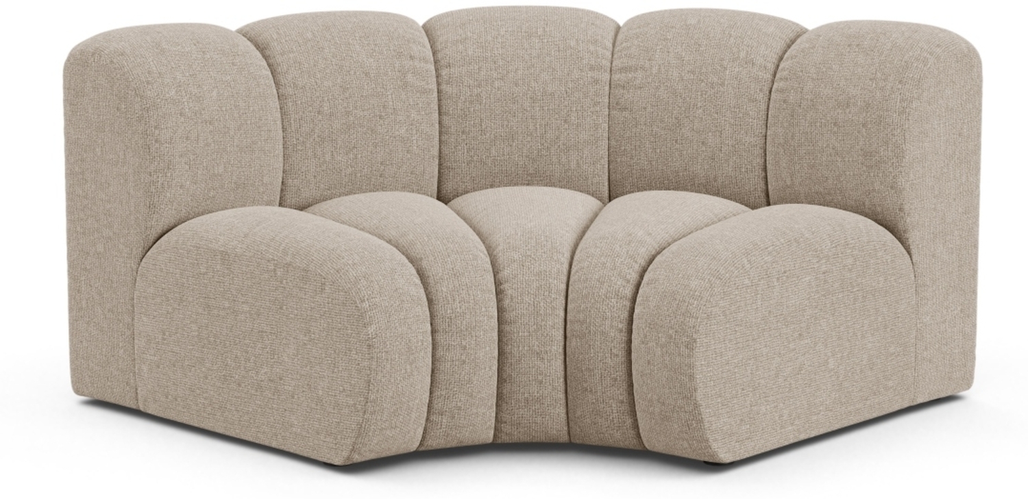 Micadoni rundes Eckmodul Lupine Chenille Eden Dunkelbeige Bild 1