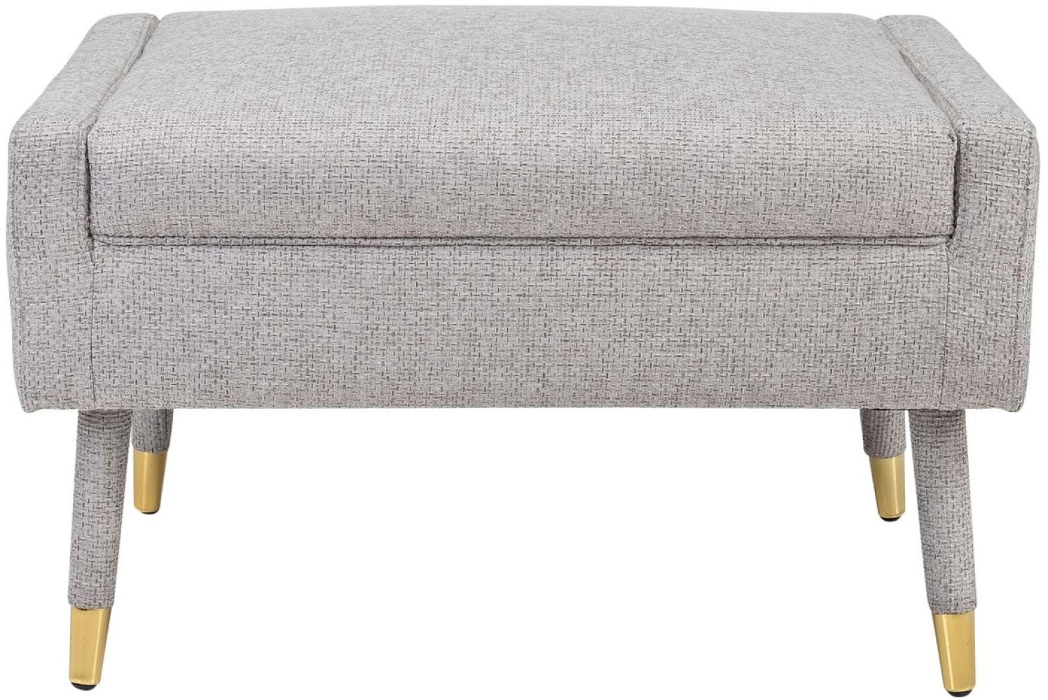 Casa Padrino Luxus Fußhocker Grau / Gold 76 x 62 x H. 46 cm - Wohnzimmer Hocker im Neoklassichen Stil - Designer Wohnzimmermöbel Bild 1