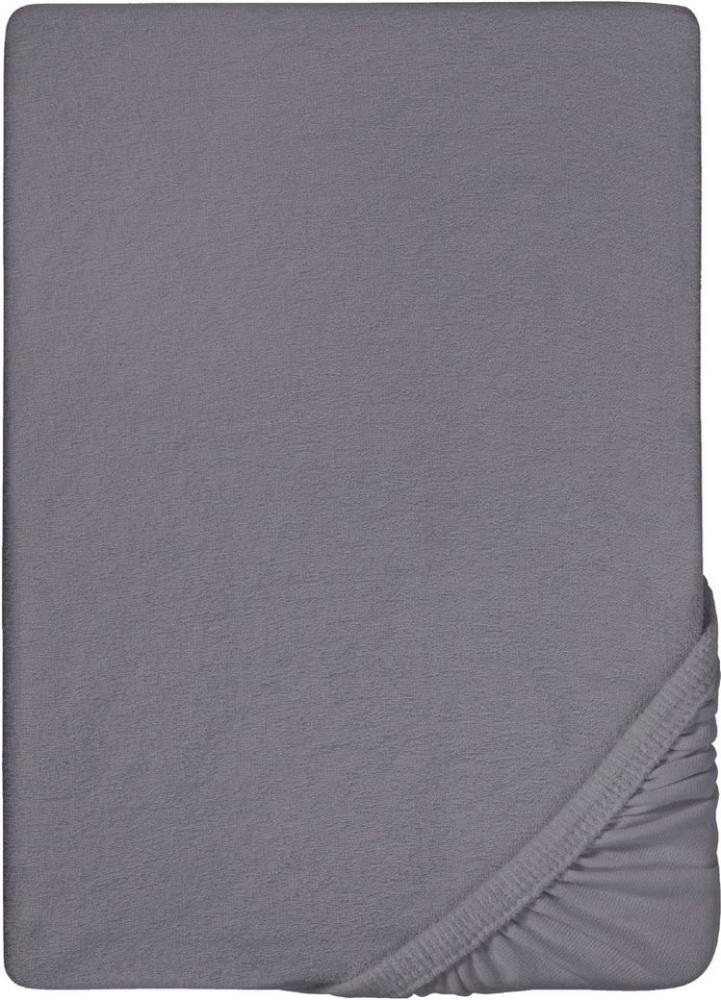 biberna Frottee-Stretch-Spannbetttuch 0012344, silbergrau, 1x 180x200 cm - 200x200 cm Bild 1